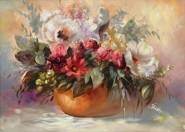 匈牙利女画家苏珊.szidonia花卉油画作品欣赏