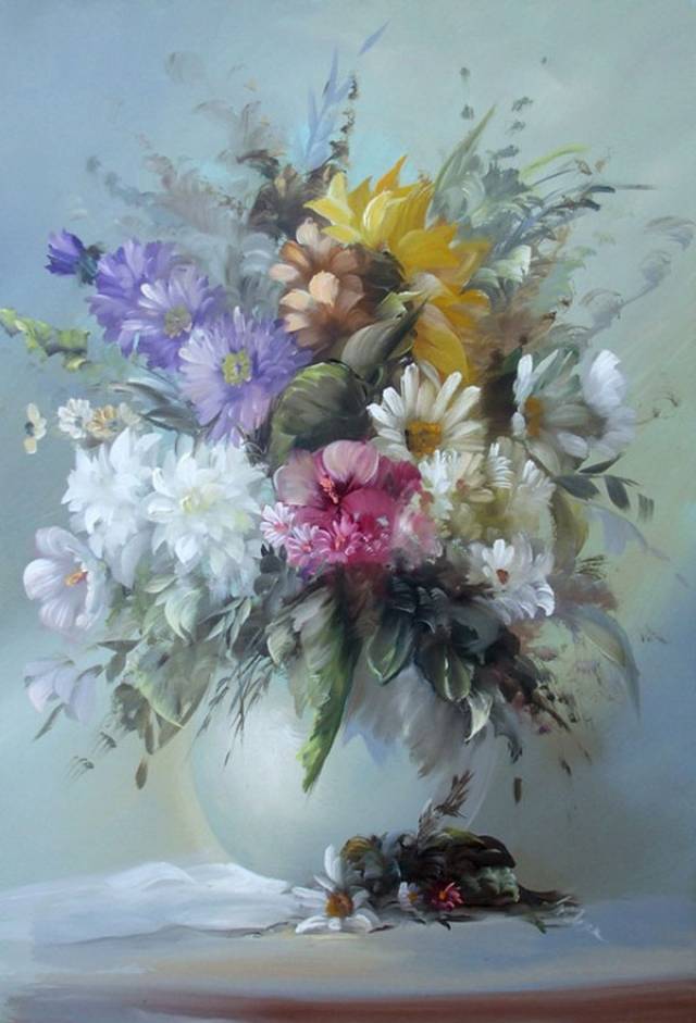 匈牙利女画家苏珊.szidonia花卉油画作品欣赏