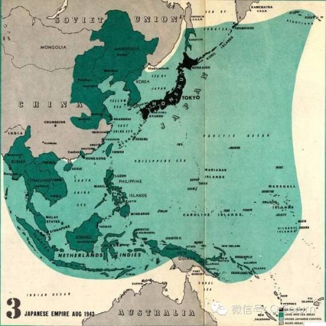 1942年7月,鼎盛时期的小日本帝国版图