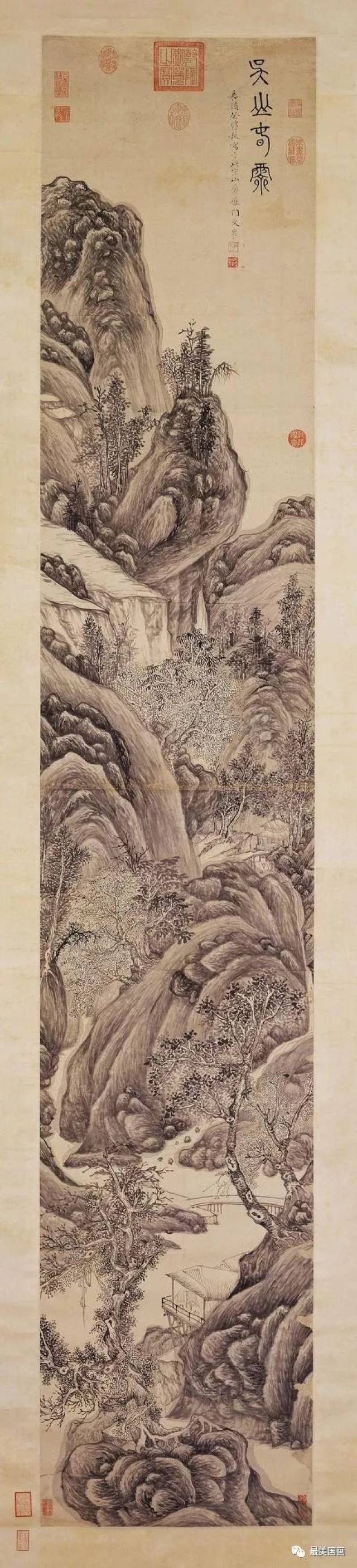 明 文伯仁 吴山春霁 232.3x42.