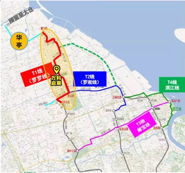 t1线(罗罗线):将衔接轨交7号线美兰湖站,连接宝山南北向,服务北郊未来