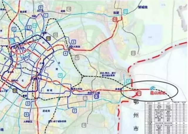 武汉地铁11/19号线即将延伸至鄂州市,地铁