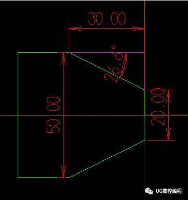 三角函数的应用 下图我们需要利用三角函数模仿g71路线来粗车这个锥