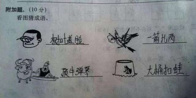 再来一道看图猜成语,猜对了几个呢?
