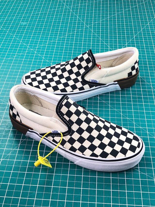 万斯vans 一脚蹬硫化帆布懒人鞋