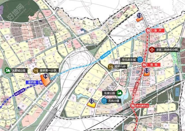 临平新城乔司街道地块位置分布 交通:临平新城高铁,城铁,地铁,快速路