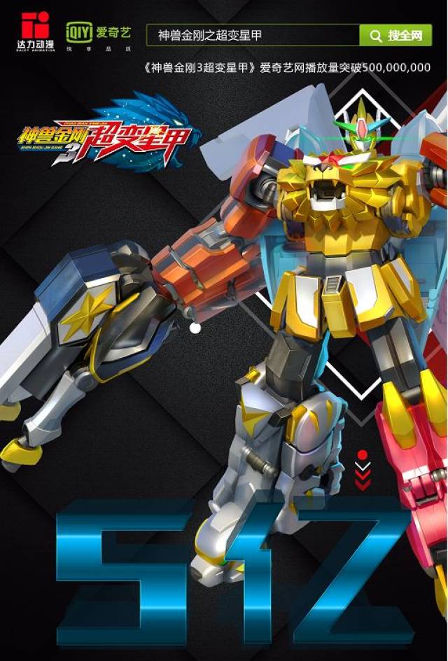 《神兽金刚之超变星甲》再攀高峰,爱奇艺播放量 破5亿!