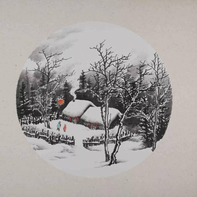 吴大恺著名雪景画家丨雪落乡村皆成诗图片