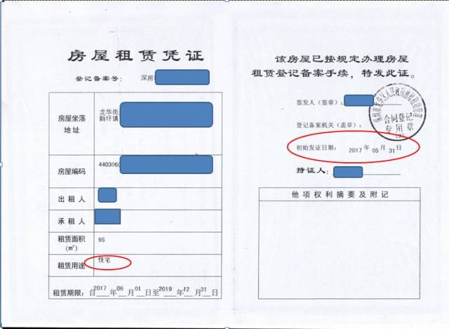 房屋租赁凭证