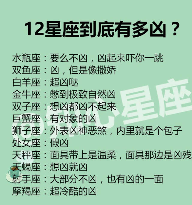 12星座的"没关系"代表什么