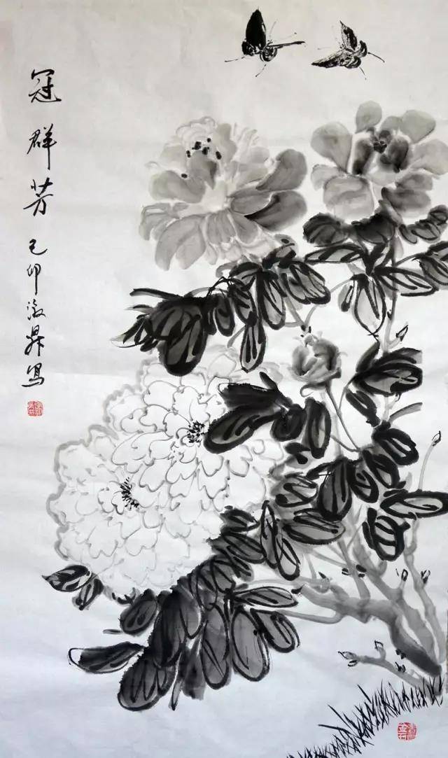 当代著名画家张淑升国画牡丹作品欣赏