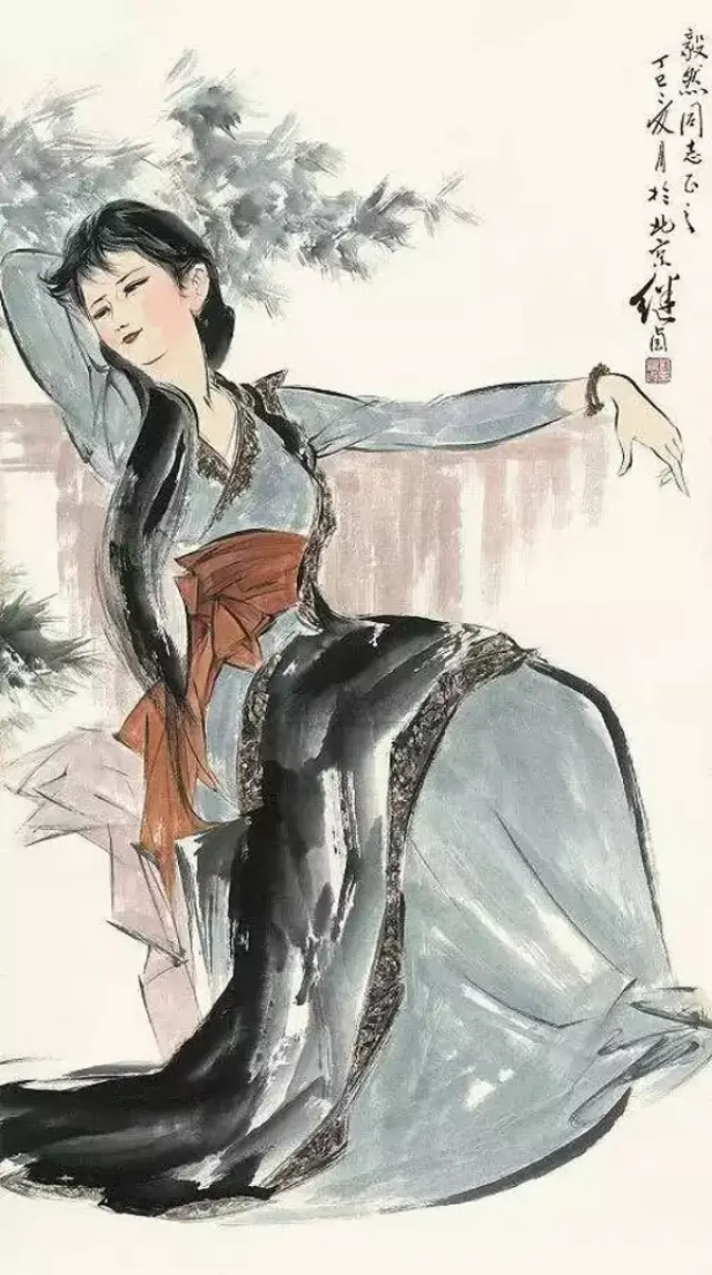 刘继卣画的人物仕女,花鸟走兽,多为工笔与写意相结合,在其绚丽多彩和