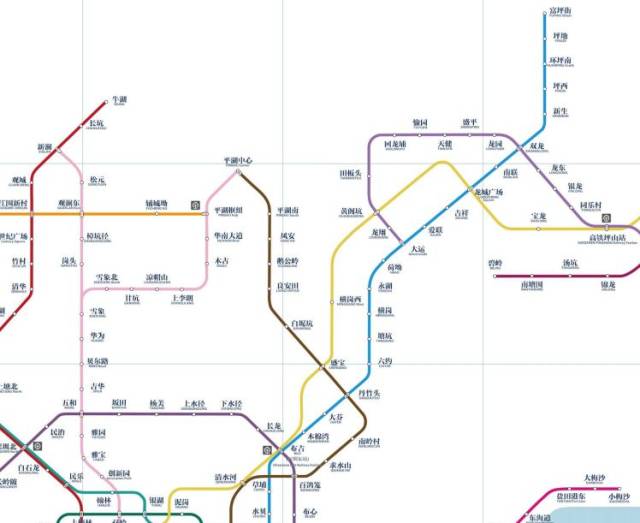 通车的地铁3号线与5号环中线,龙岗地铁的线路数量与站点密度将比龙华