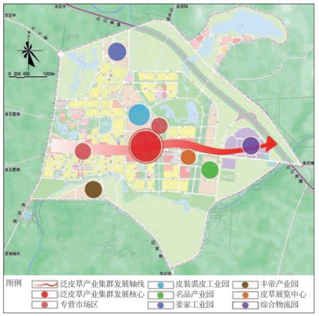 东部市场区在镇区中部,海宁皮革城,香港时代广场等大型皮草商贸市场