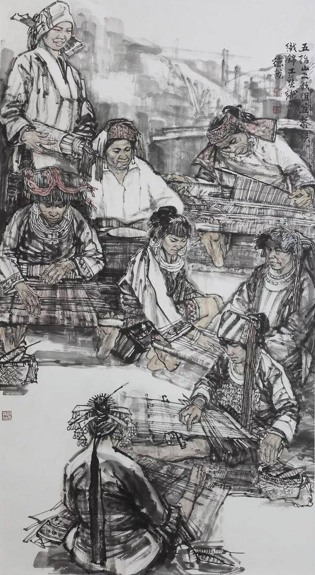 黎族纺纱 97x180cm 乔德龙