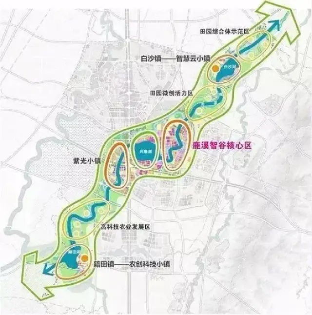 科学城中路西段以南,正好处于早前已有过规划透露的鹿溪智谷紫光小镇