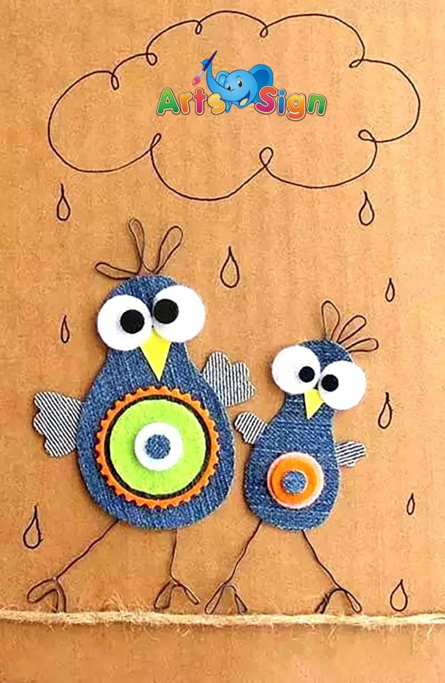 Cool~旧牛仔裤千万不要扔,变成童趣可爱的布贴画!