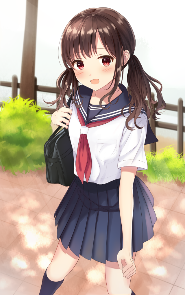 动漫美图丨清爽又可爱的校园美少女水手服马尾辫的少女特辑