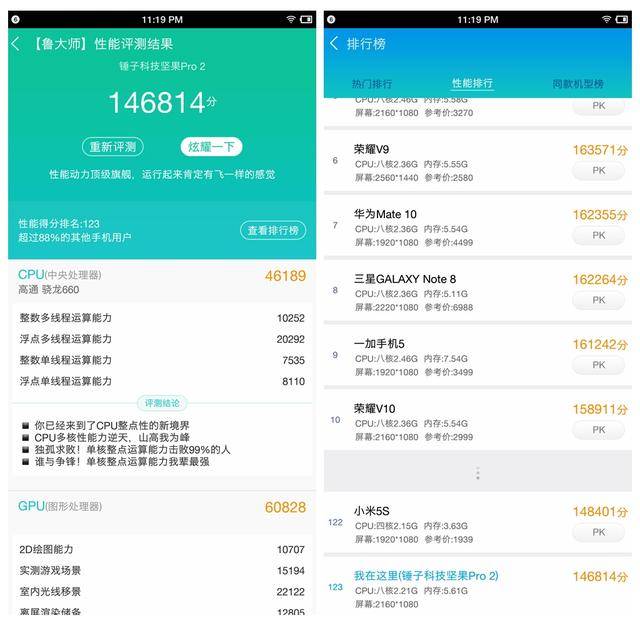 骁龙660跑分成绩