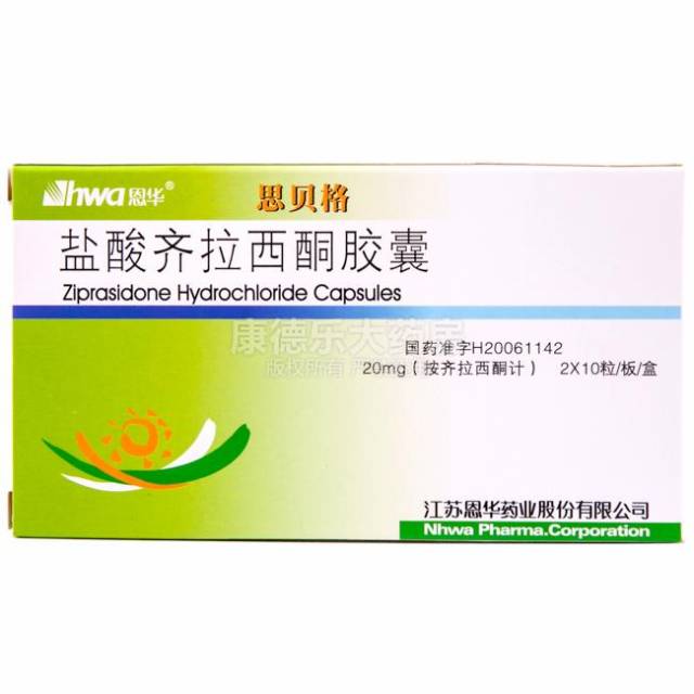 主要成分齐拉西酮是一种非典型抗精神病药,其结构与吩噻嗪类或丁酰苯
