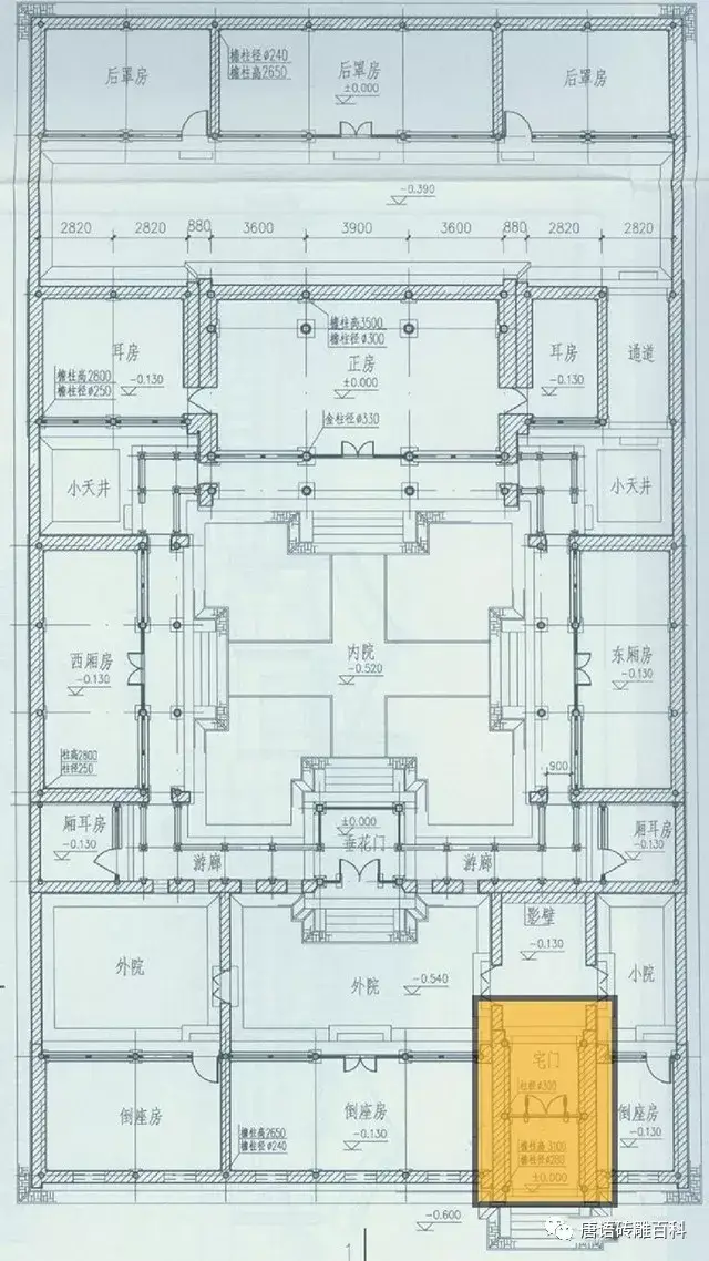 四合院的入口是宅门,宅门位于院落的东南角,这个位置是由风水决定的