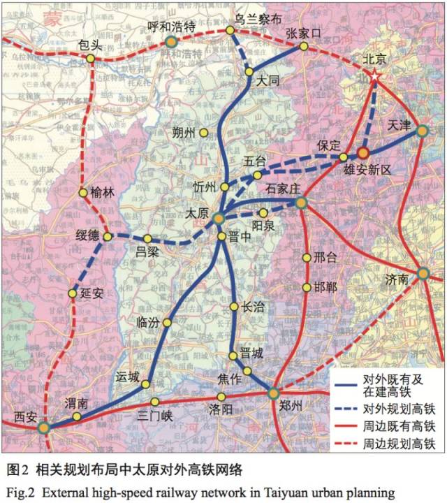 新规划线路引入太原铁路枢纽,受同蒲铁路通