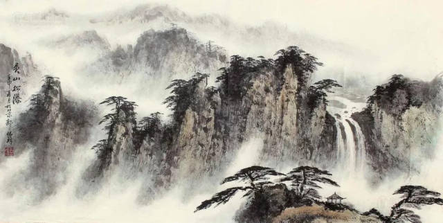 创作了大量的,具有时代气息的山水画作品,其画的《黄山云海》,形成了