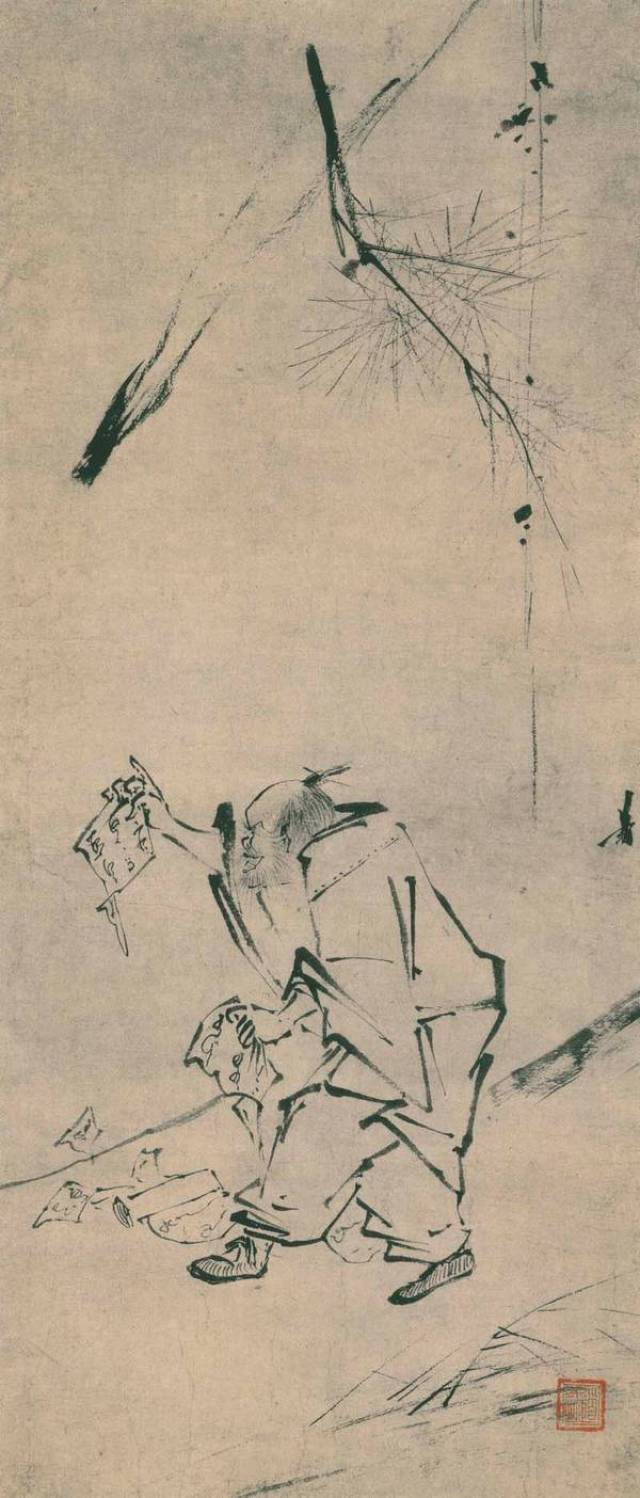 中国古代文人喜欢简化形式,水墨写意画中泼墨,减笔,墨戏,逸笔,殊草草