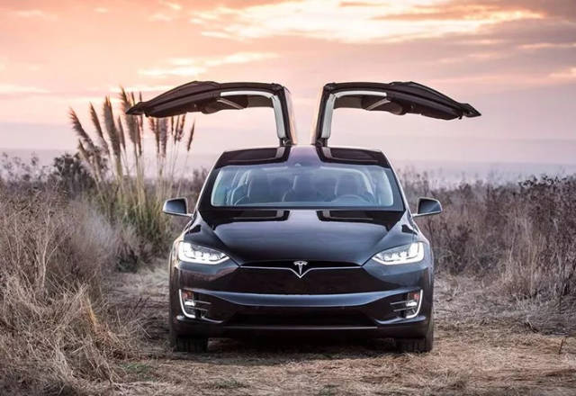 特斯拉新能源汽车图片 特斯拉从车内开车门
