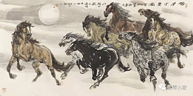 鲁美教授中国史诗画巨匠鞍马画家许勇笔下的英雄美人骏马