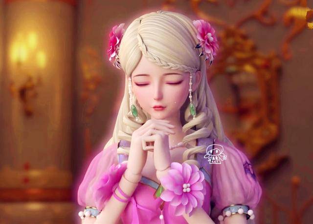 许愿姿势最美的四个叶罗丽,冰公主单手祈愿,白光莹楚楚可怜图片