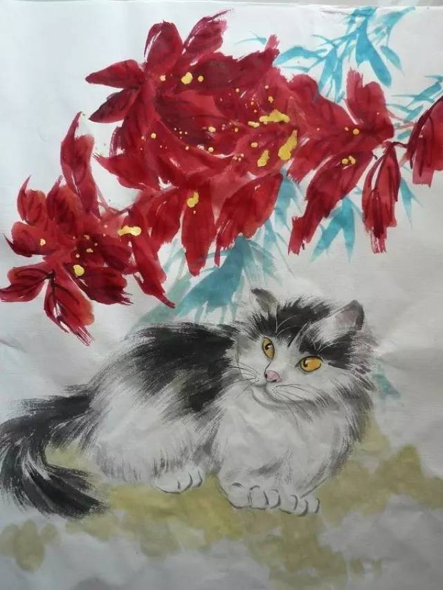 国画猫的写意画法!