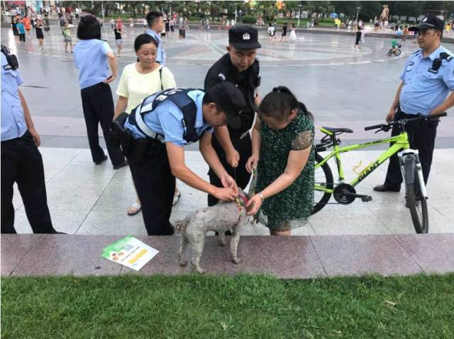 蒲江公安走上街头分发牵引绳 劝导文明养犬