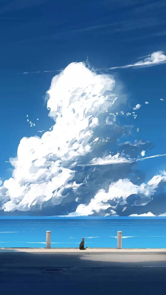 唯美意境二次元夏日天空插画,每一张都能成为你的壁纸