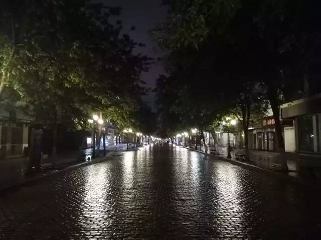 走上中央大街,去饭馆的路上,突然发现好清静,下雨天大家都早早回家了