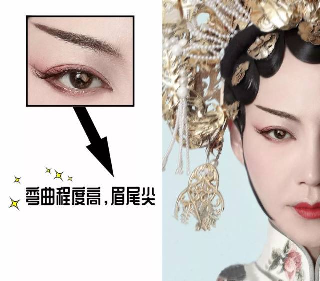 深带女主光环的魏璎珞的眉形偏细,且微有弧度,可以说是古代标准的