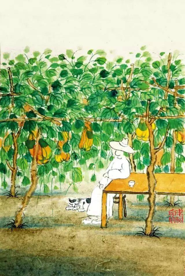 老树画画:一周事情忙罢,湖边喝杯清茶