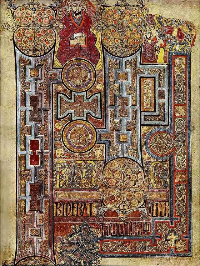 注:凯尔斯书(book of kells),约在8世纪后期—9世纪早期制成的带有