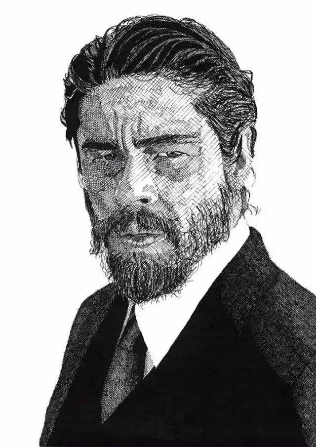 排线的巨人,不一样的排线画出了一样溜的素描!