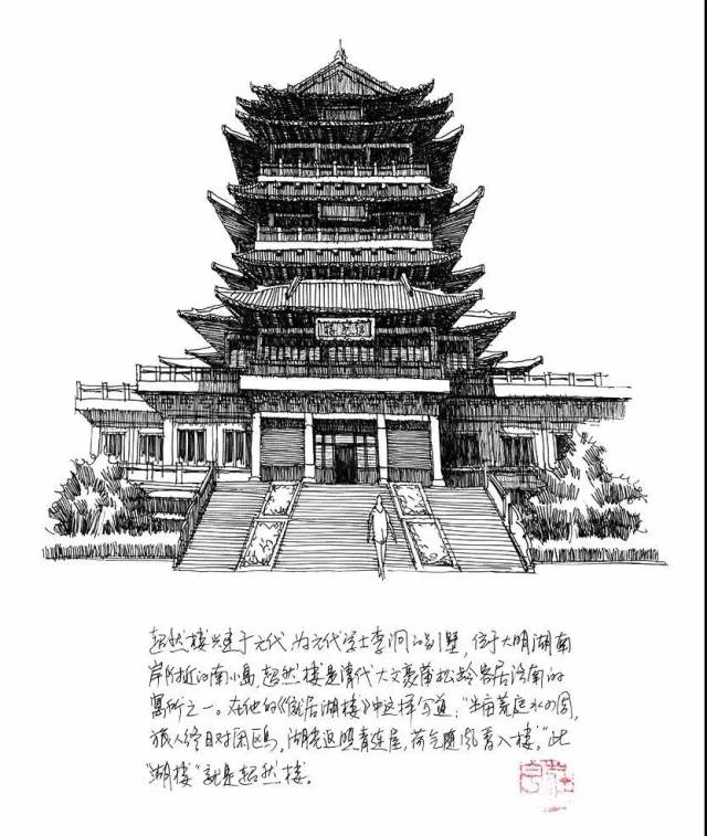 济南大明湖超然楼297x420 2017年8月 签字笔,卡纸