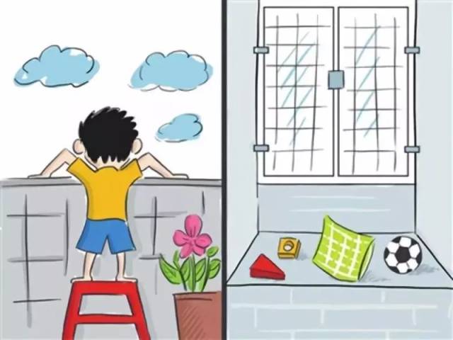 万幸!三台某小区一小孩从楼上摔下来被防护栏救下来