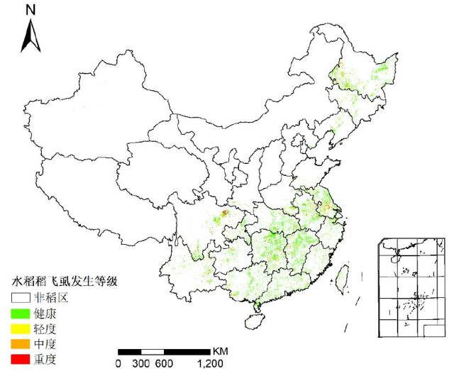 2018年8月全国水稻主产区病虫害遥感监测预警报告