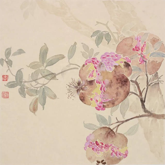 李金江 《石榴图》 27×27cm