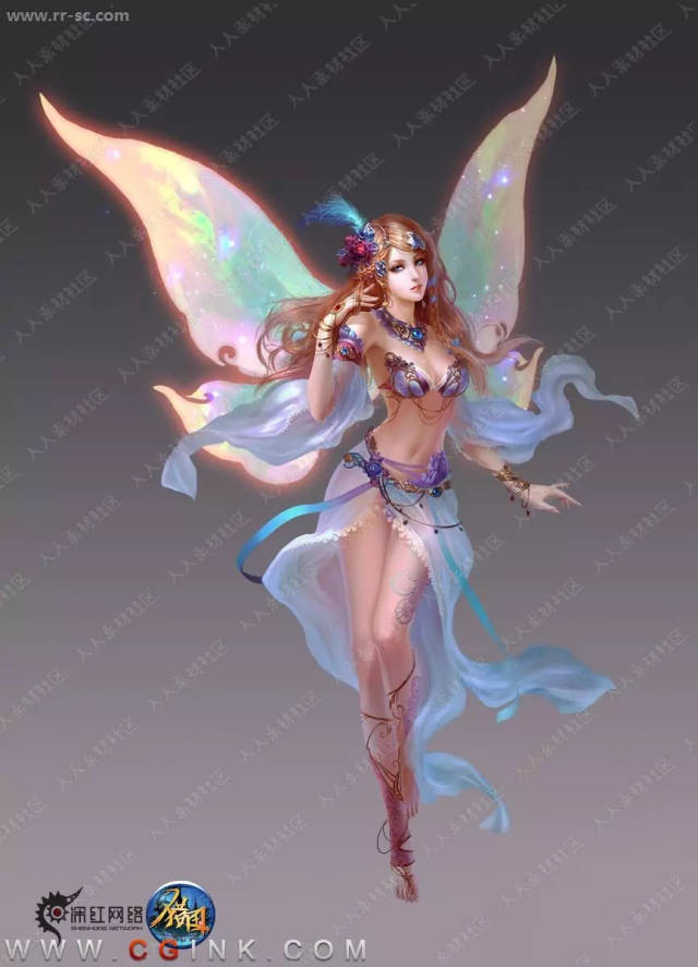 天使恶魔之手翼族翅膀设计素材原画插画