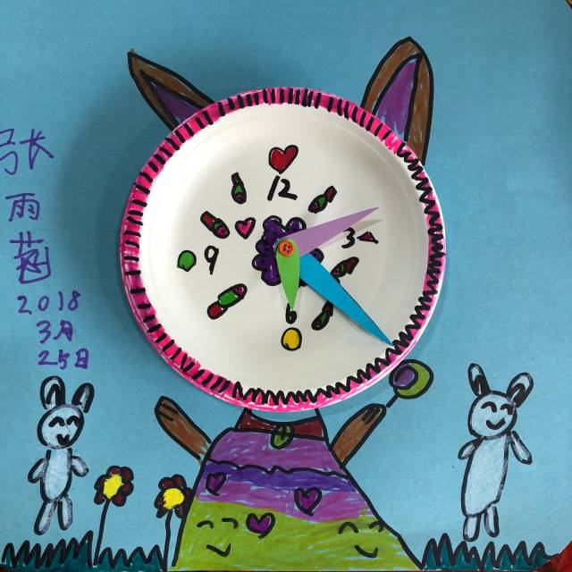 少儿创意美术《钟表设计》,孩子们设计的钟表好有童趣啊!
