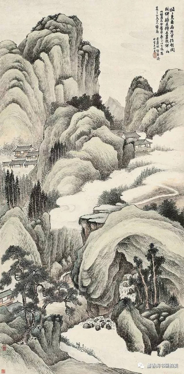 林琴南山水画作品,浑厚雄健,境界奇伟,笔墨精微,宁静而清新