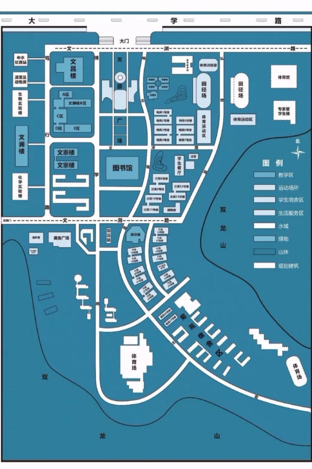 校区平面区解决你的烦恼 千佛山校区平面图 (图片来源:山东师范大学