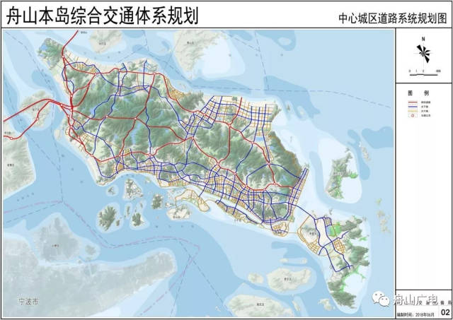 (舟山中心城区道路系统规划图)