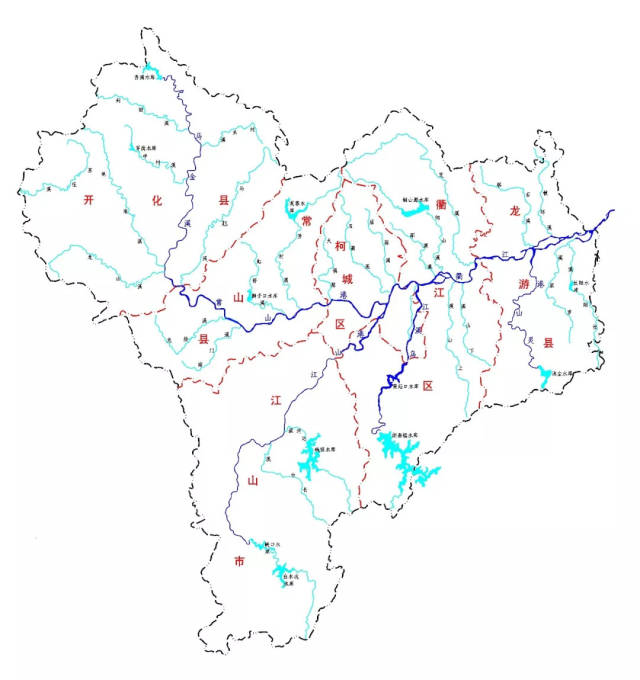 快来看看—— 衢州市水系分布图 (示意图仅供了解水系大致位置,并不