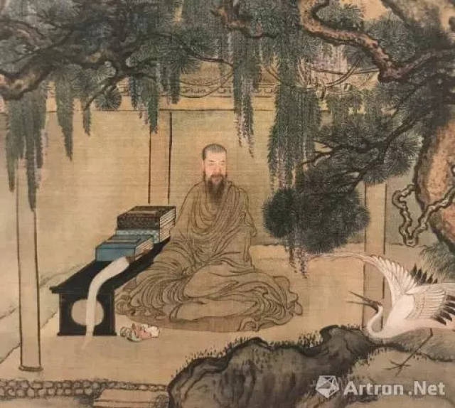 王士祯着僧衣打坐的形象